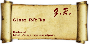 Glasz Réka névjegykártya